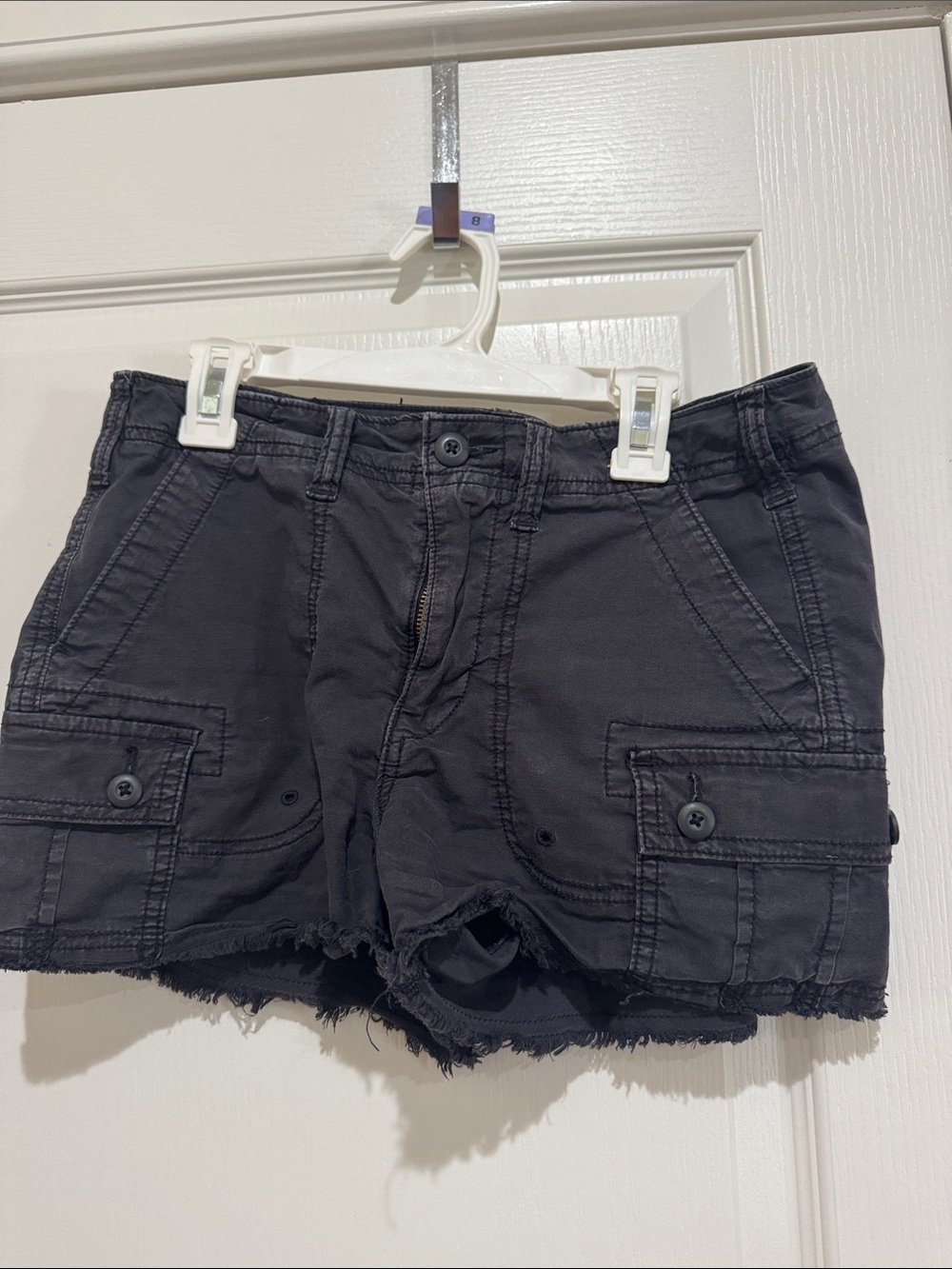 American Eagle Outfitters Black Cargo Cutoff Shorts